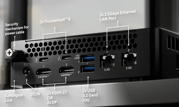 NUC 16 Pro Intel Ultra rear ports